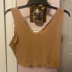 Dark Tan Shein Tank Top (Slightly Cropped)